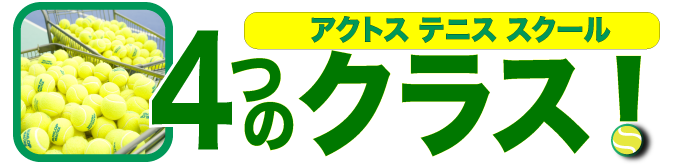 アクトステニススクールの4つのクラス